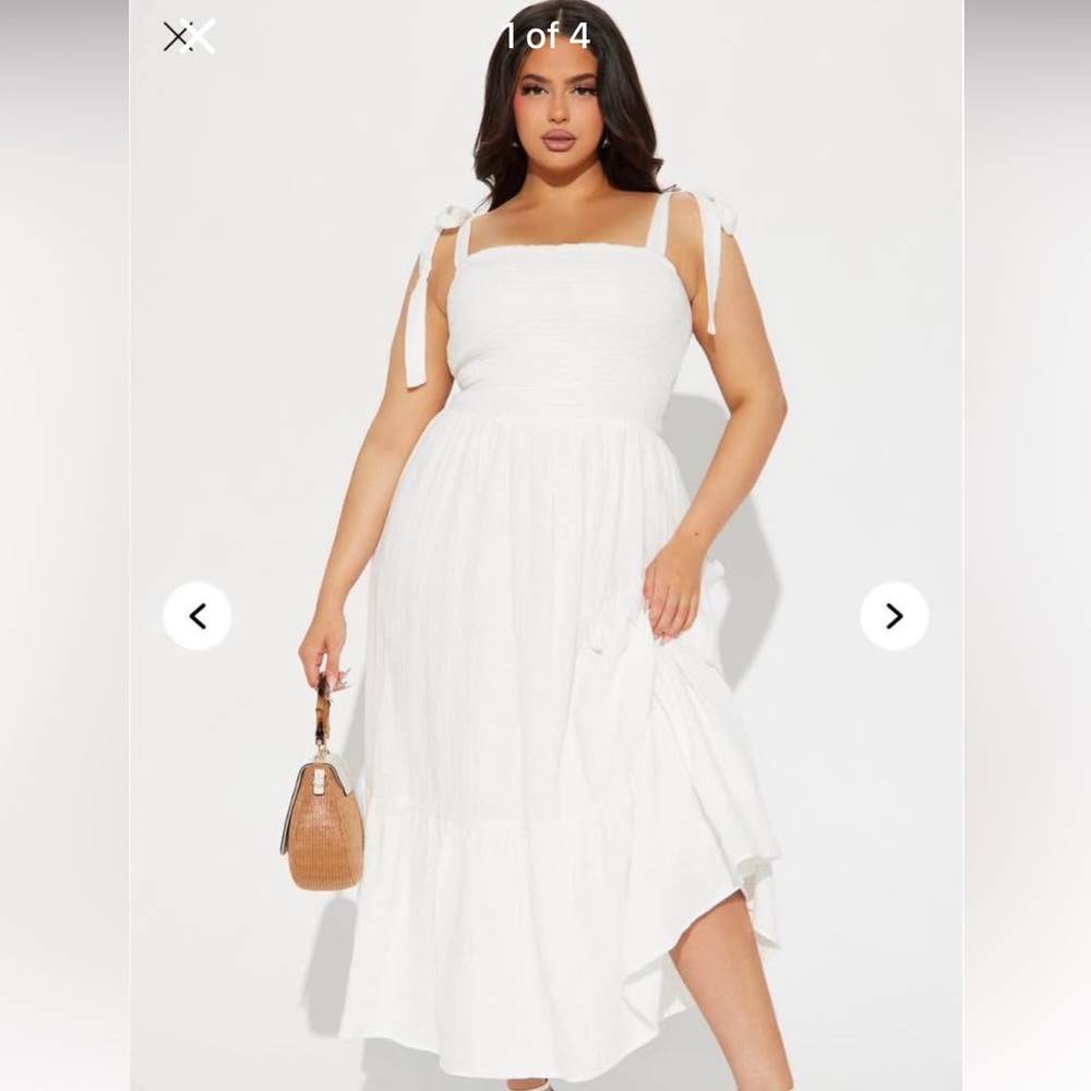 Fashion Nova White A-Line Dress